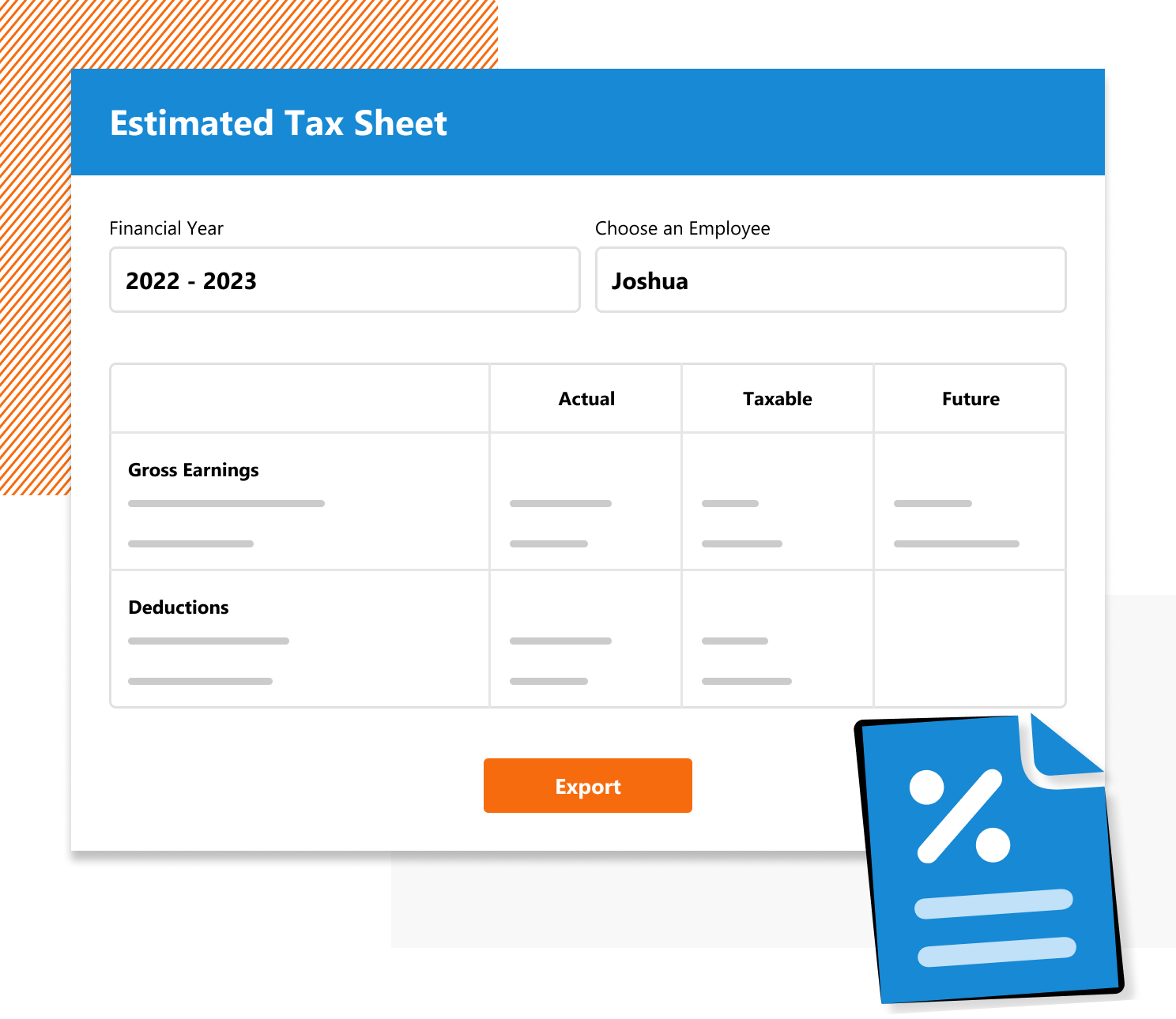 Estimated Tax Report